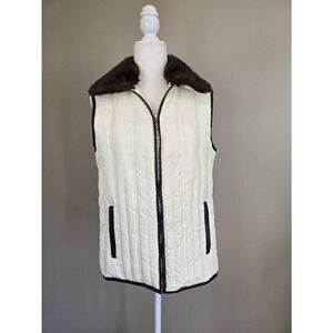 Charter Club Down Vest Sz M Cream